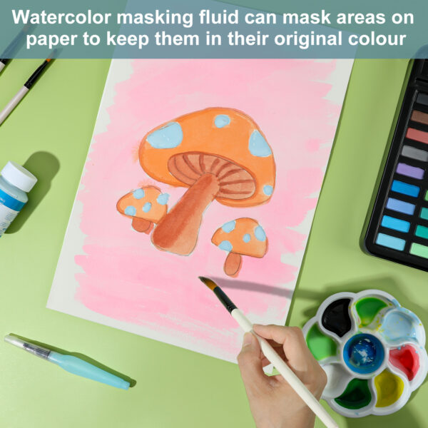 Liquid Latex Art Masking Fluid(5.3 fl oz) for Watercolor, Gouache Painting, Ink & Illustration, Arts Projects & Crafts Supplies Drawing Gum,Set of Two Bottles, Blue - Image 4