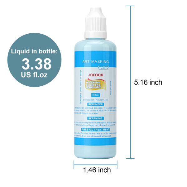 Masking Fluid Pen for Watercolor Painting and Various Art Projects,Watercolor Masking Fluid,100ml Art Masking Fluid Artists Watercolor Medium,Masking Fluid Pen Blue Liquid Pigment Drawing Gum - Image 2