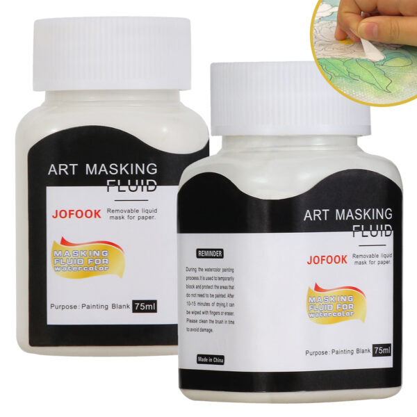 150 Milliliter Watercolor Masking Fluid,For Ink-Watercolor-Gouache-Painting & Illustration,Two Bottles